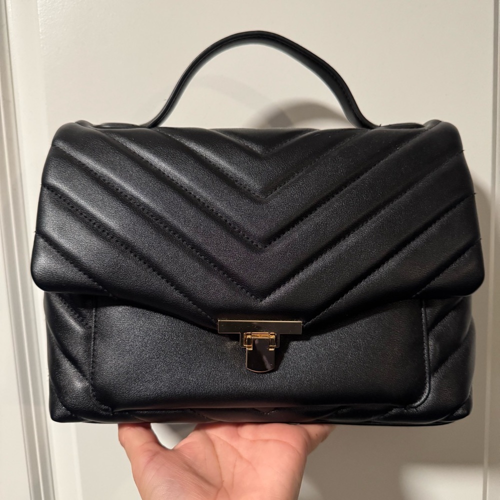 a new day Black Chevron Crossbody Bag